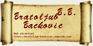 Bratoljub Backović vizit kartica